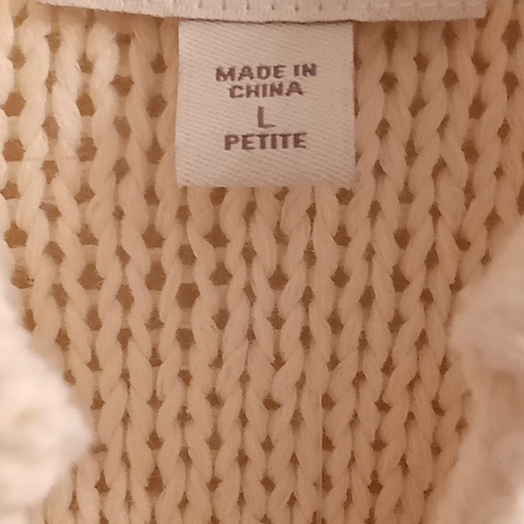 NEW J. Jill Boho Hippie Winter Fall Sz L Long Sleeves Cream Color Sweater C26 P - Picture 11 of 13